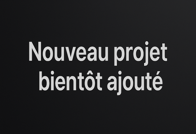 Projet à venir